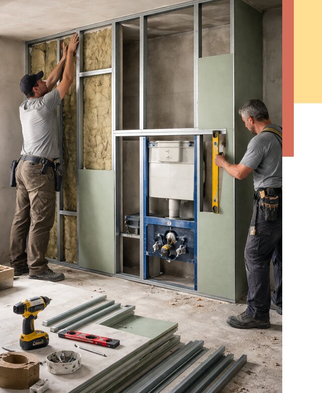 Установка сантехнических перегородок в Котласе от 8809 руб. | ОТДЕЛОЧНИК-Ктл