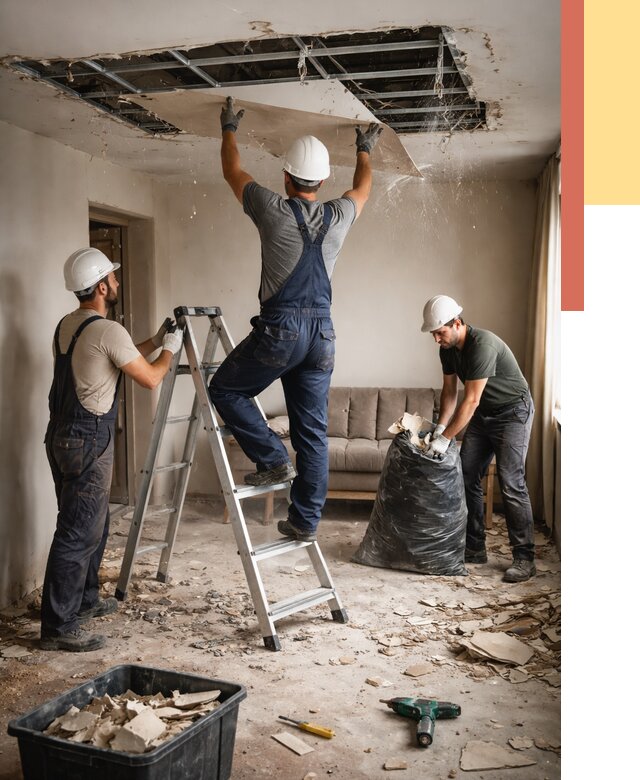 Демонтаж гипсокартонного потолка в Котласе от 435 руб. за м2 — ОТДЕЛОЧНИК-Ктл