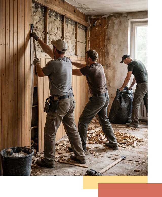 Демонтаж вагонки и вывоз материалов в Котласе