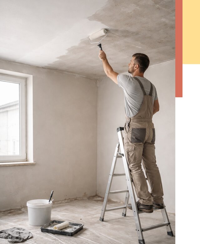 Грунтовка потолка в Котласе от 2591 руб. — быстро и недорого | ОТДЕЛОЧНИК-Ктл