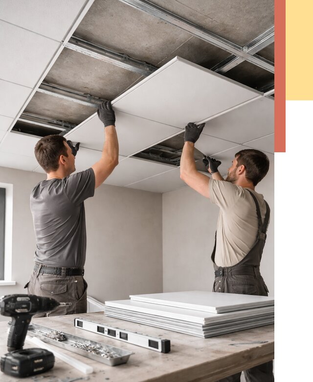 Монтаж кассетного потолка в Котласе от 4663 руб/м2 — установка и сборка | ОТДЕЛОЧНИК-Ктл