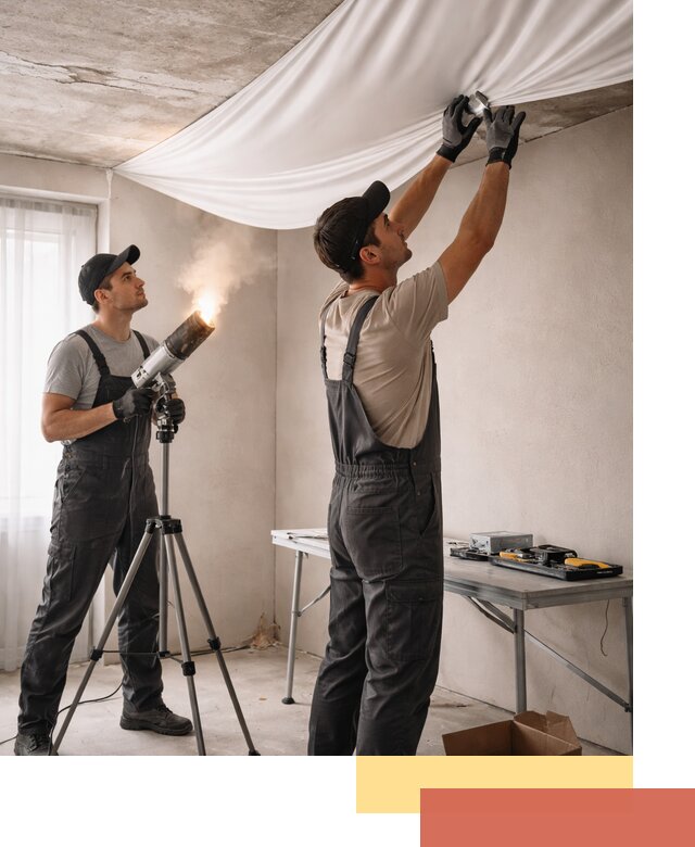 Установка натяжного потолка под ключ в Котласе