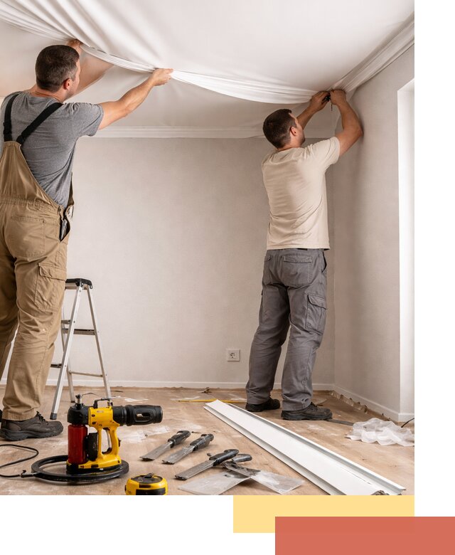 Монтаж ПВХ натяжного потолка в Котласе качественно и быстро