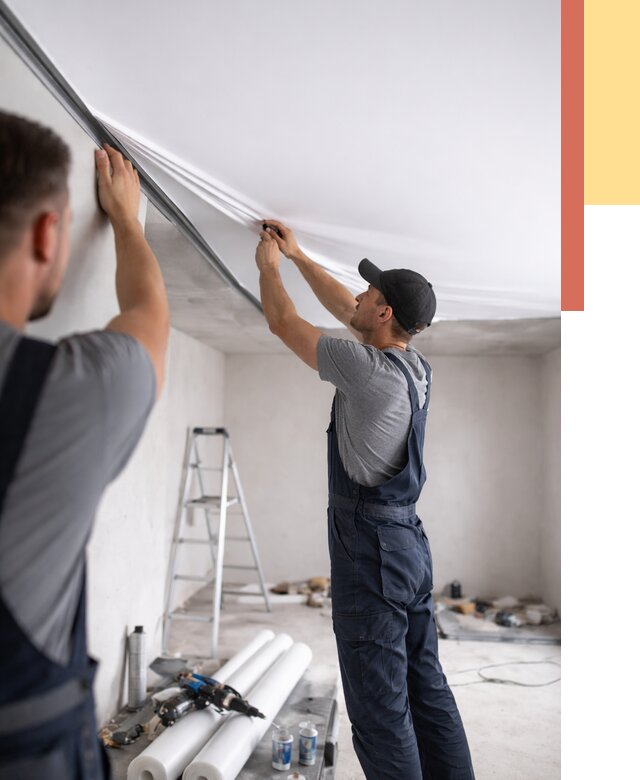 Монтаж матового натяжного потолка в Котласе от 4663 руб./м² — быстро и недорого | ОТДЕЛОЧНИК-Ктл