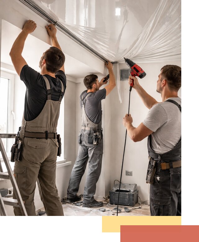 Монтаж глянцевого натяжного потолка в Котласе быстро и качественно