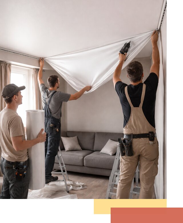 Монтаж сатинового натяжного потолка в Котласе качественно и быстро