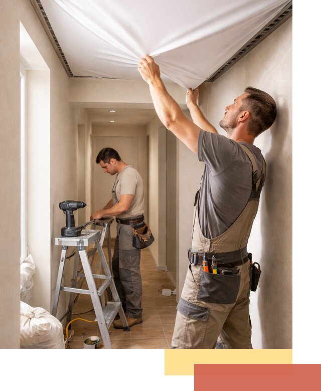 Монтаж натяжного потолка в прихожей в Котласе