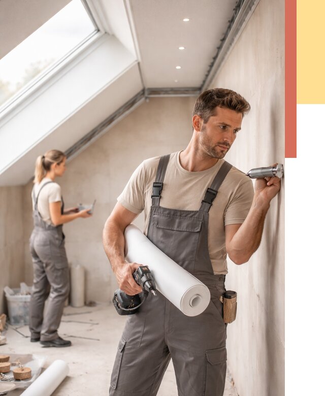 Монтаж натяжного потолка на мансарде в Котласе от 3627 руб. | ОТДЕЛОЧНИК-Ктл