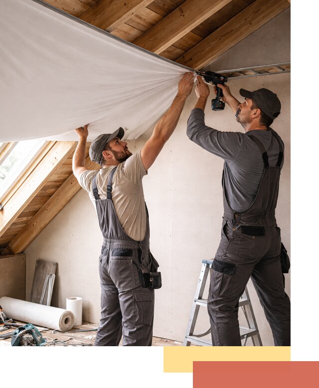 Монтаж натяжного потолка в мансарде в Котласе