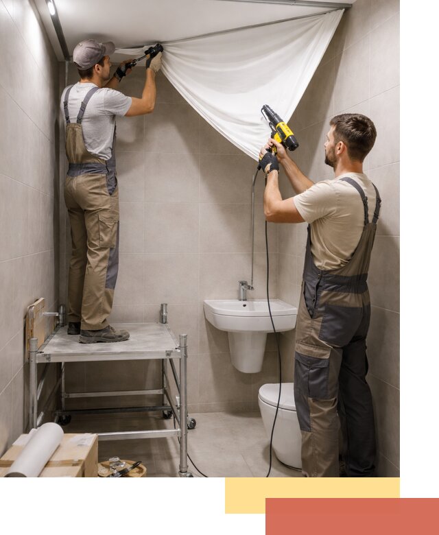 Монтаж натяжного потолка в санузле в Котласе