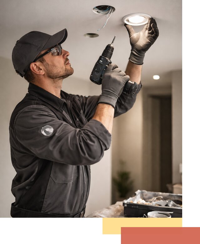 Установка точечных светильников в натяжной потолок в Котласе