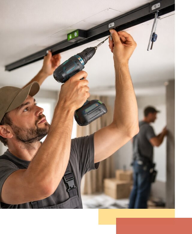 Установка трековых светильников в натяжной потолок в Котласе