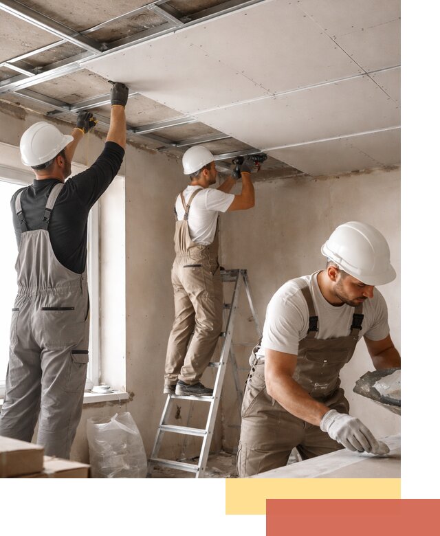 Одноуровневый потолок из гипсокартона в Котласе — монтаж и отделка