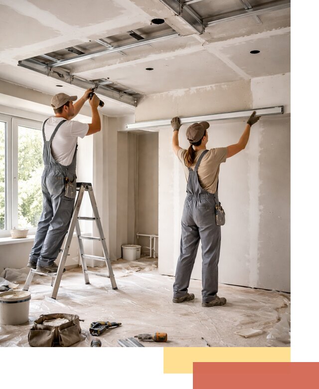 Монтаж многоуровневого потолка из гипсокартона в Котласе