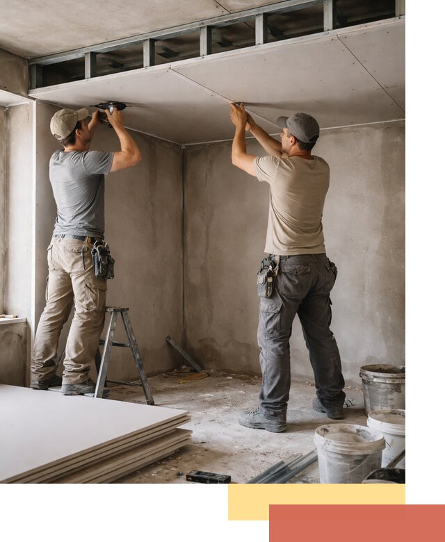 Короб из гипсокартона на потолке под ключ в Котласе