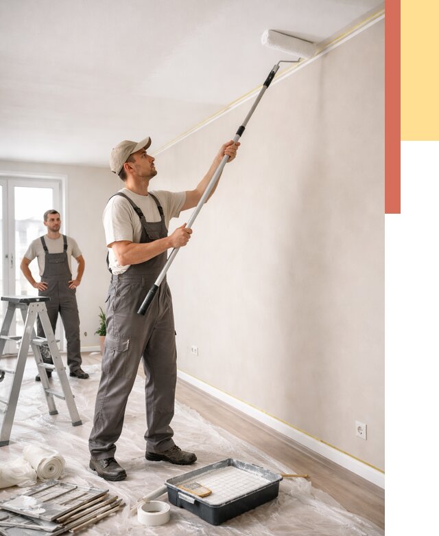 Покраска потолка из гипсокартона в Котласе от 4663 руб./м2 — услуги под ключ | ОТДЕЛОЧНИК-Ктл