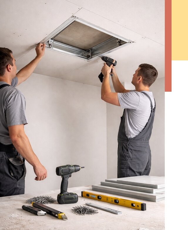 Установка люка в потолок ГКЛ в Котласе от 2591 руб. под ключ | ОТДЕЛОЧНИК-Ктл