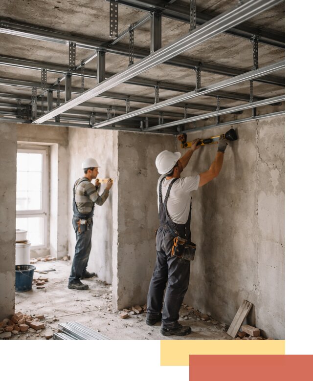 Монтаж каркаса потолка из профильного профиля в Котласе