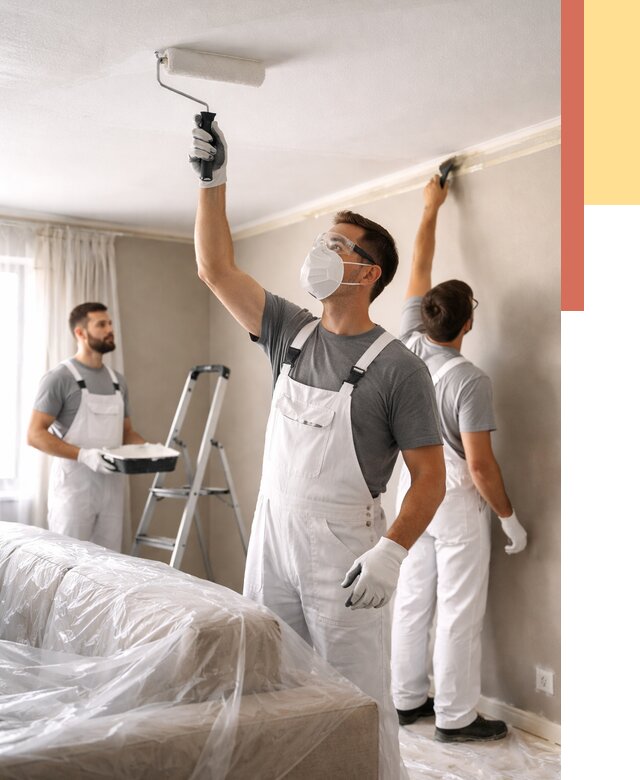 Покраска потолка водоэмельсионной краской в Котласе от 2280 руб/м² — услуги под ключ | ОТДЕЛОЧНИК-Ктл