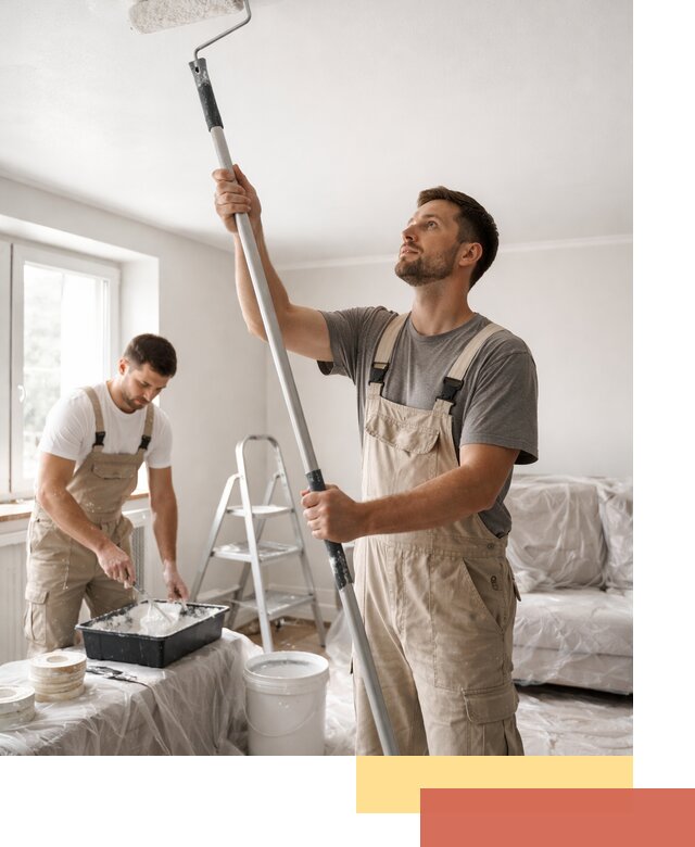 Покраска потолка водоэмульсионной краской в Котласе