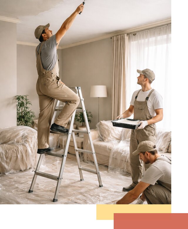 Покраска потолков акриловой краской в Котласе качественно и быстро