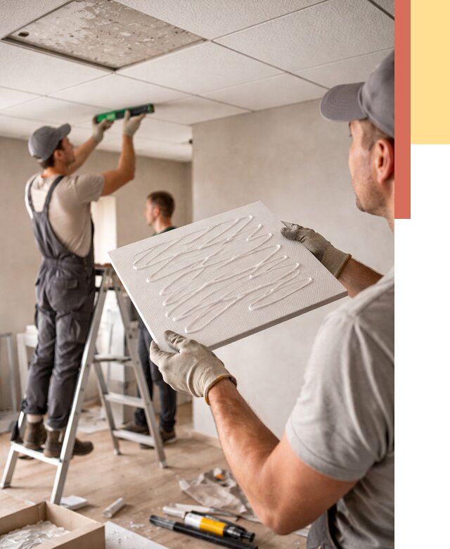 Монтаж потолочной плитки в Котласе от 4663 руб. — быстро и недорого | ОТДЕЛОЧНИК-Ктл