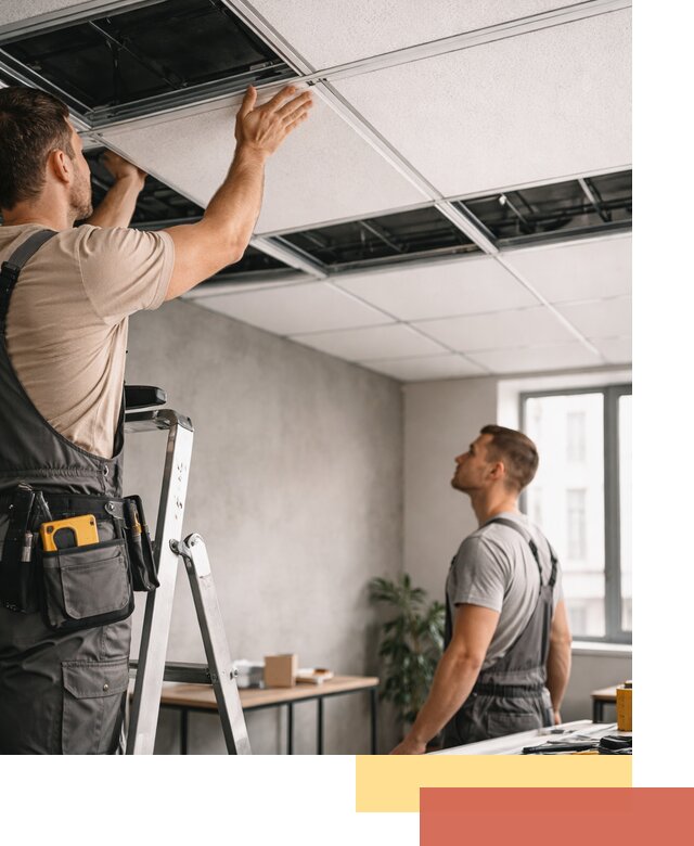 Монтаж потолочной плитки в Котласе качественно и в срок