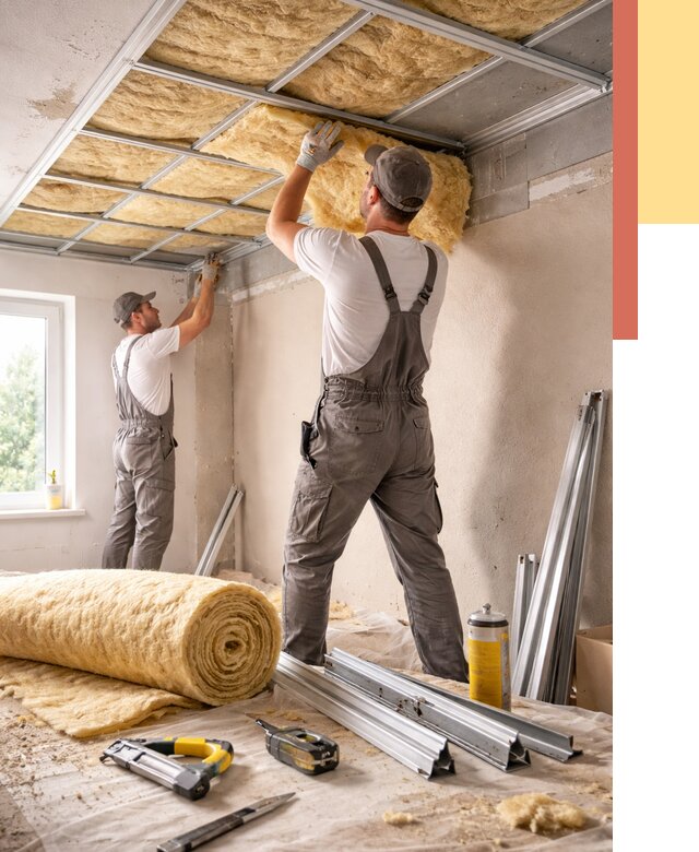 Утепление потолка в Котласе от 7461 руб/м2 — недорого, быстро, под ключ | ОТДЕЛОЧНИК-Ктл