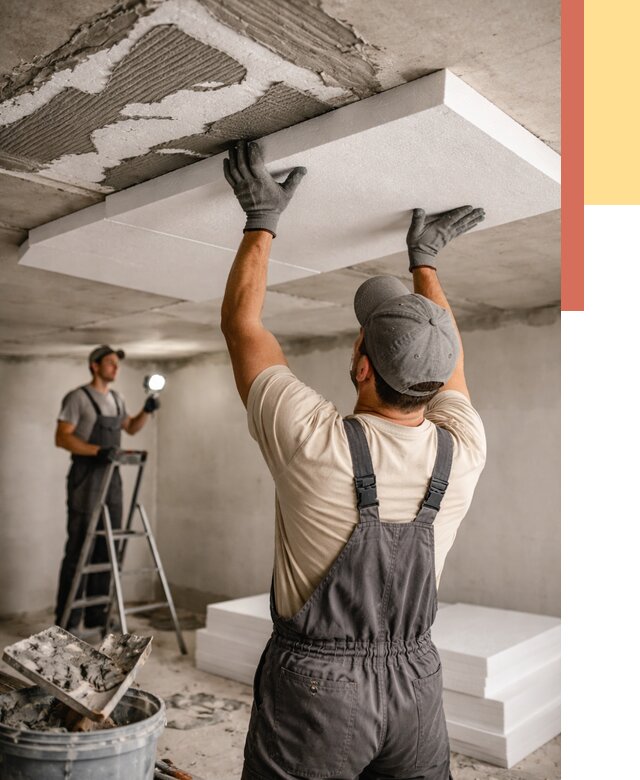 Утепление потолка пенопластом в Котласе от 4663 руб/м2 — недорого и быстро | ОТДЕЛОЧНИК-Ктл