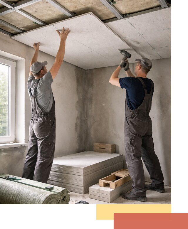 Шумоизоляция потолка панелями ЗИПС в Котласе